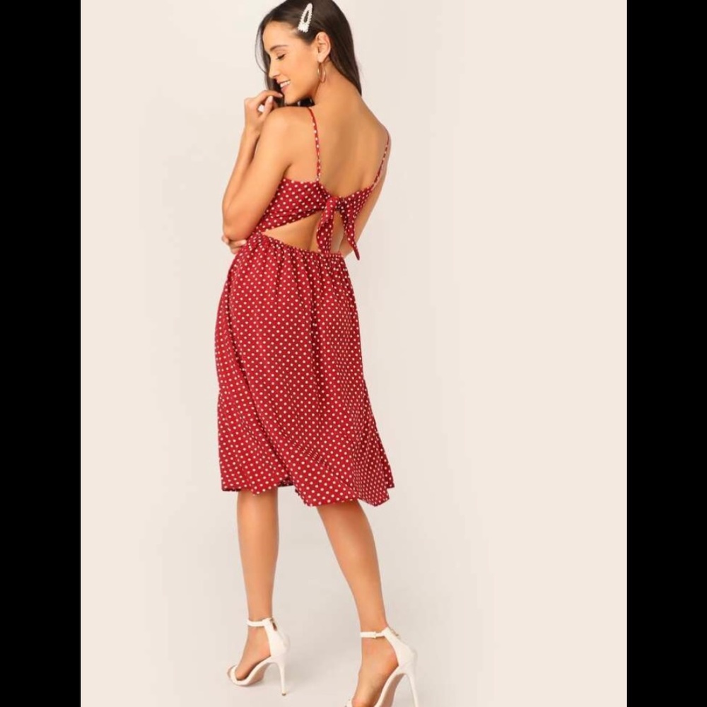 NWOT Shein red and white polka dot dress - Picture 2 of 16